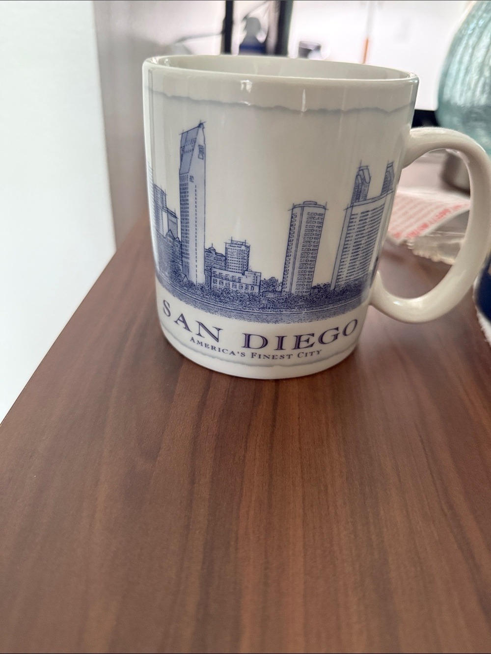 Starbucks San Diego Skyline Mug Blue White Ceramic Coffee Cup Collector Series
